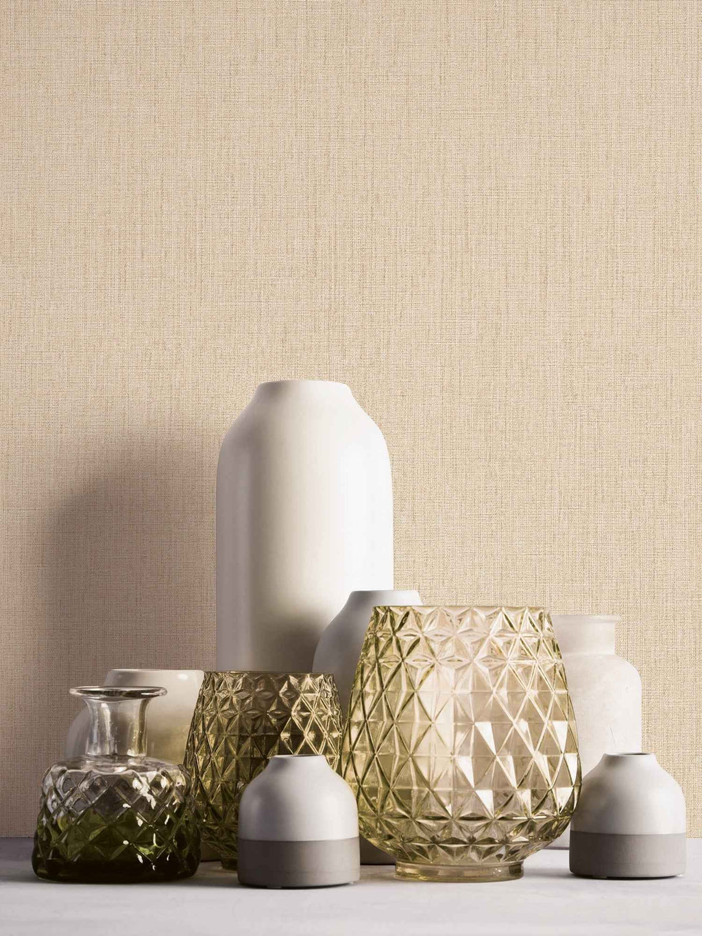 Hochwertige Vliestapete Beige Unitapete