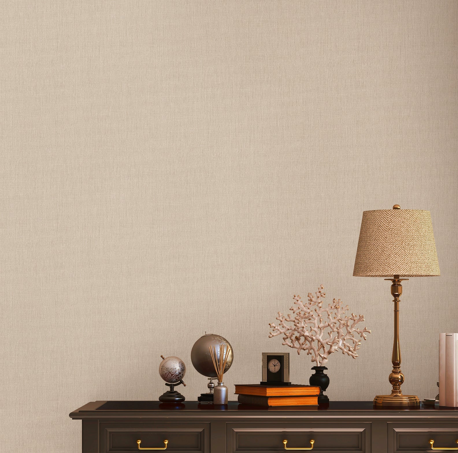 Hochwertige Vliestapete Beige Unitapete