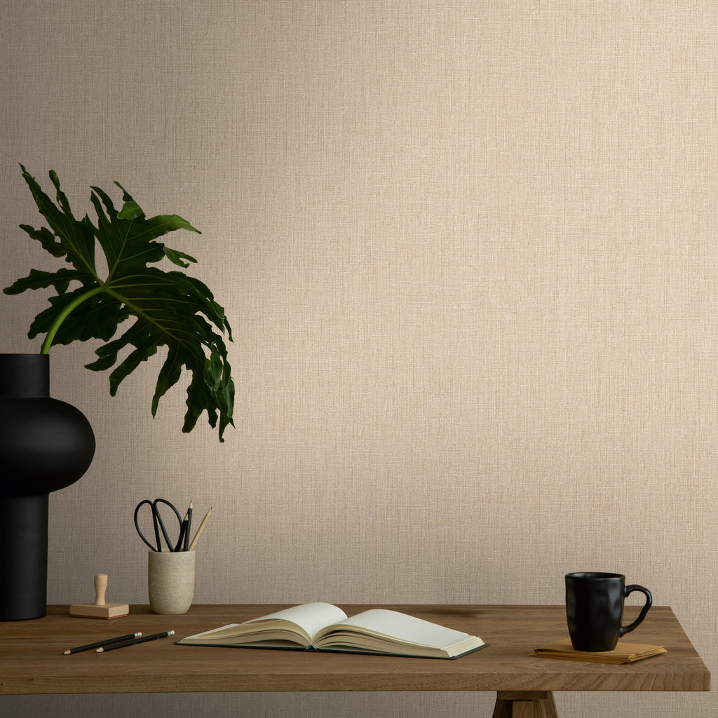 Hochwertige Vliestapete Beige Unitapete