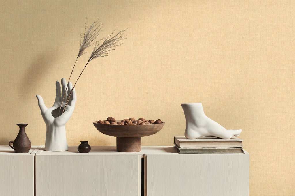 Hochwertige Vliestapete Beige Unitapete