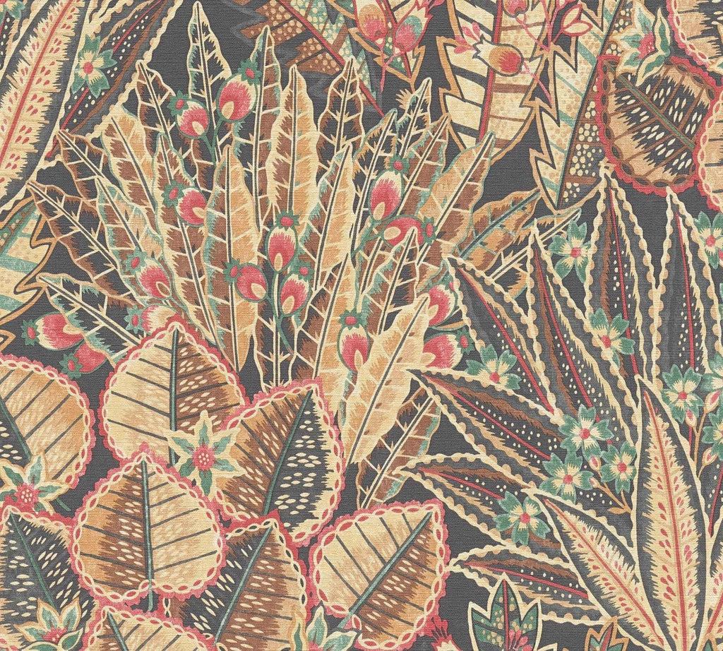 Hochwertige Vliestapete Braun Floral