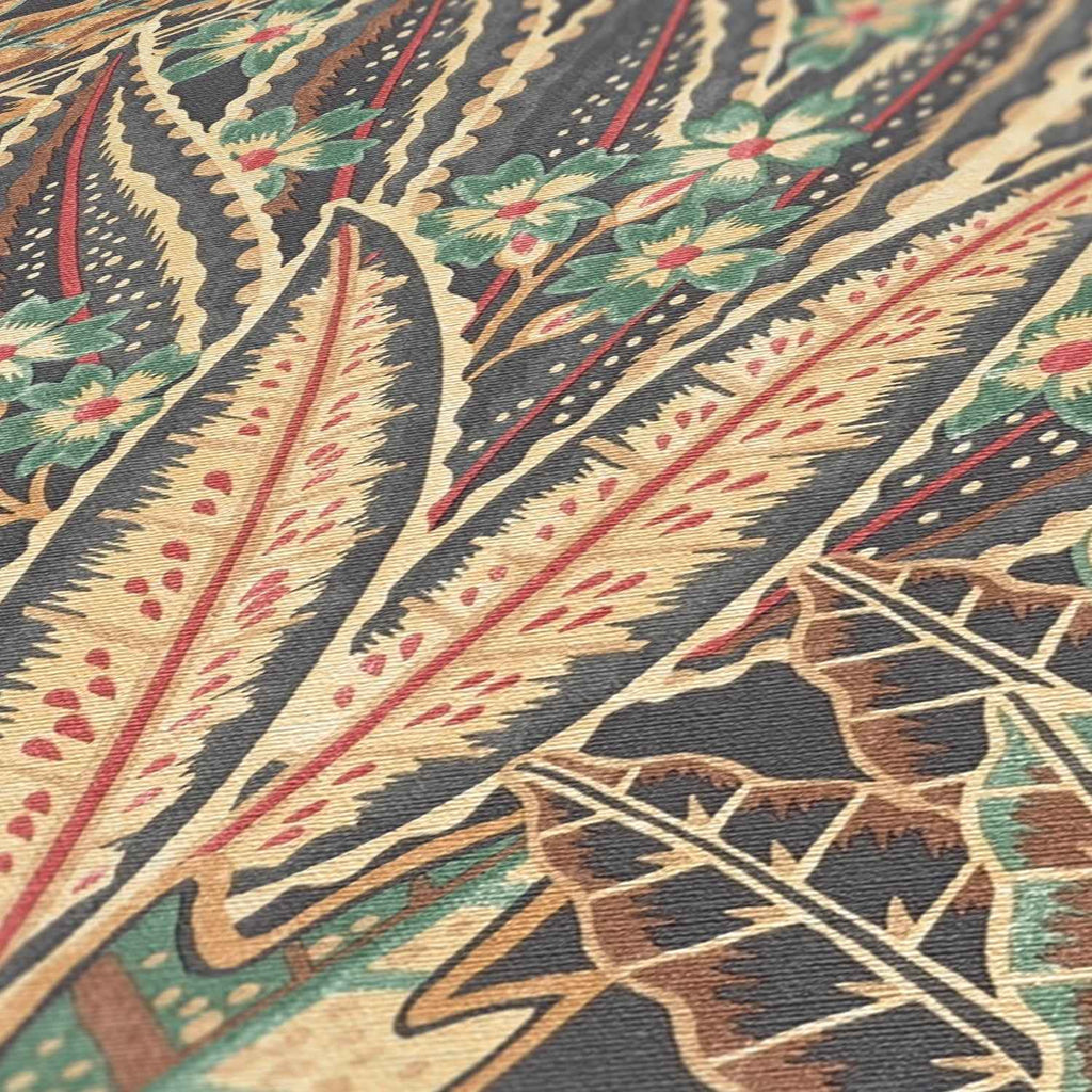 Hochwertige Vliestapete Braun Floral