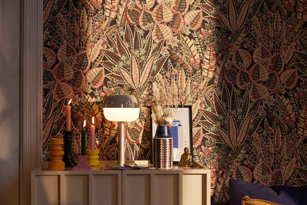 Hochwertige Vliestapete Braun Floral