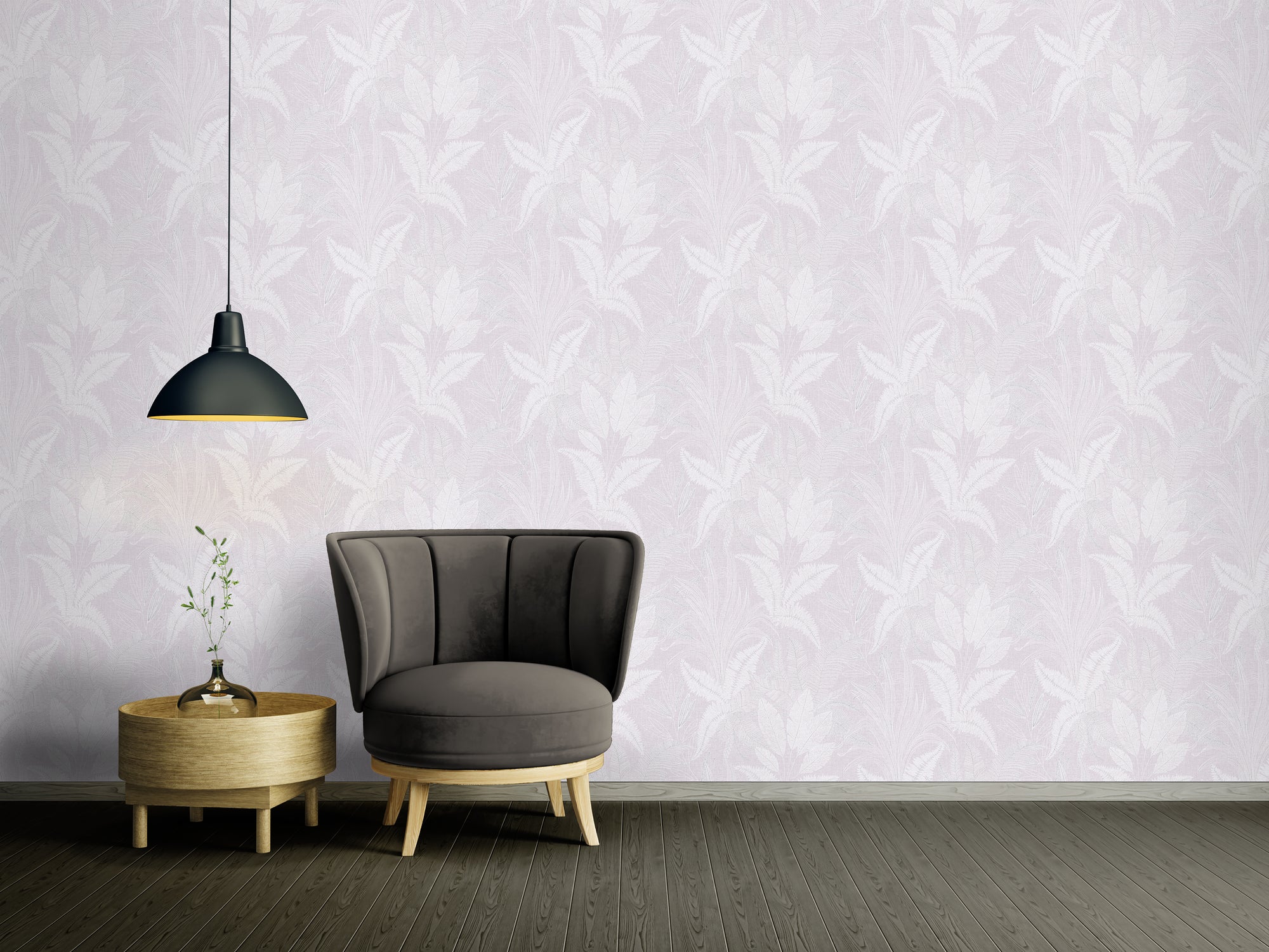 Hochwertige Vliestapete Violett Floral
