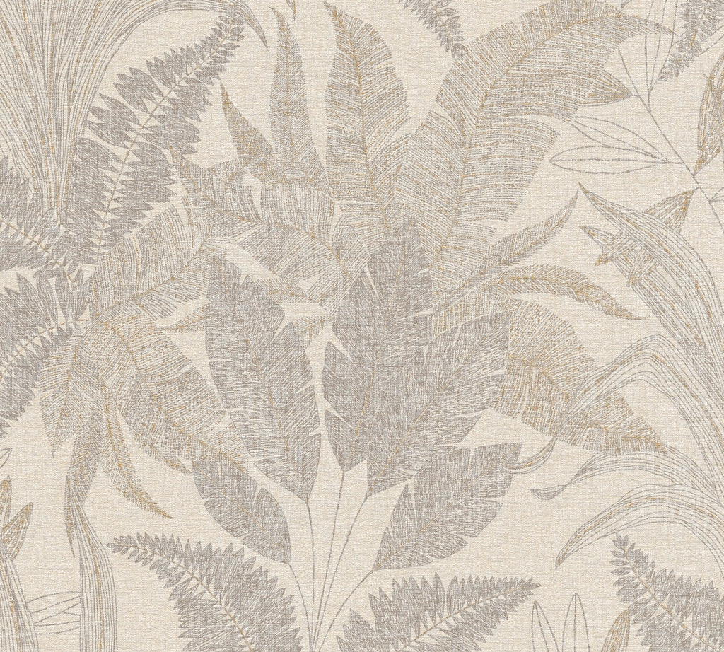 Hochwertige Vliestapete Beige Floral