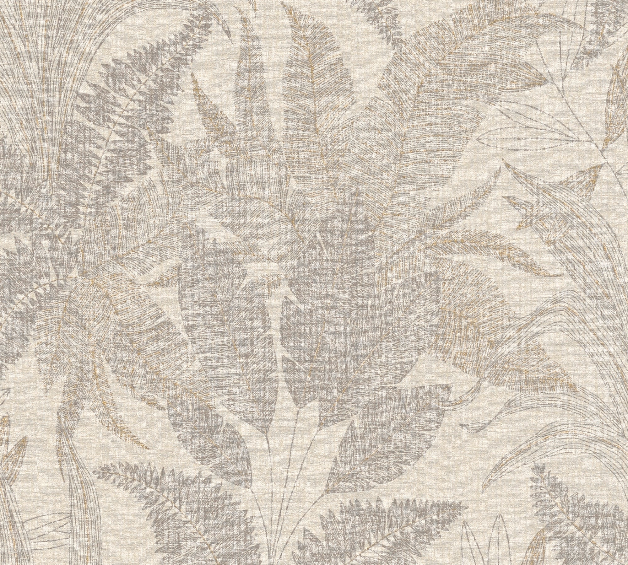 Hochwertige Vliestapete Beige Floral