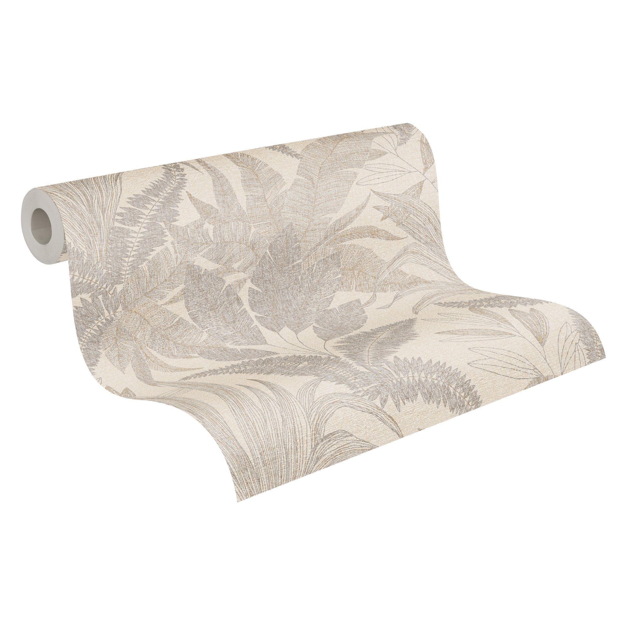 Hochwertige Vliestapete Beige Floral