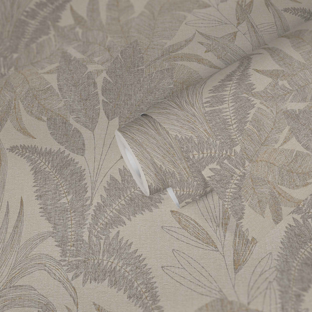 Hochwertige Vliestapete Beige Floral