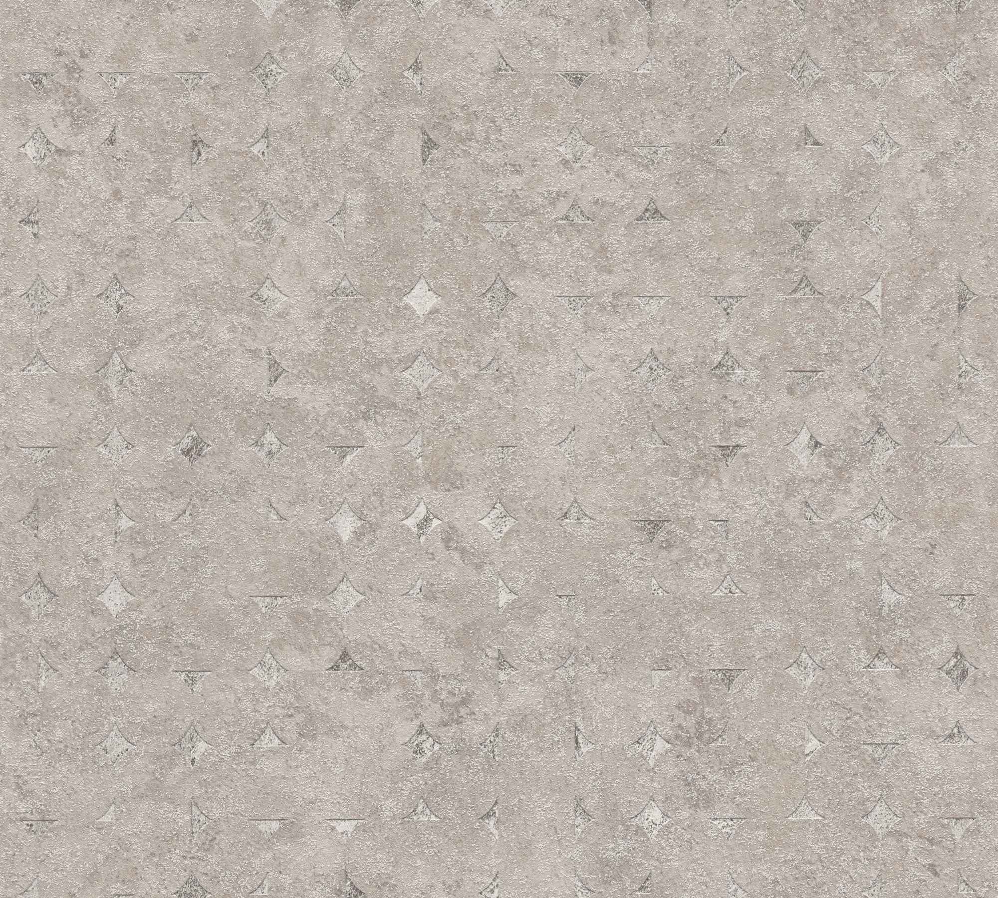 Hochwertige Vliestapete Beige Geometrisch