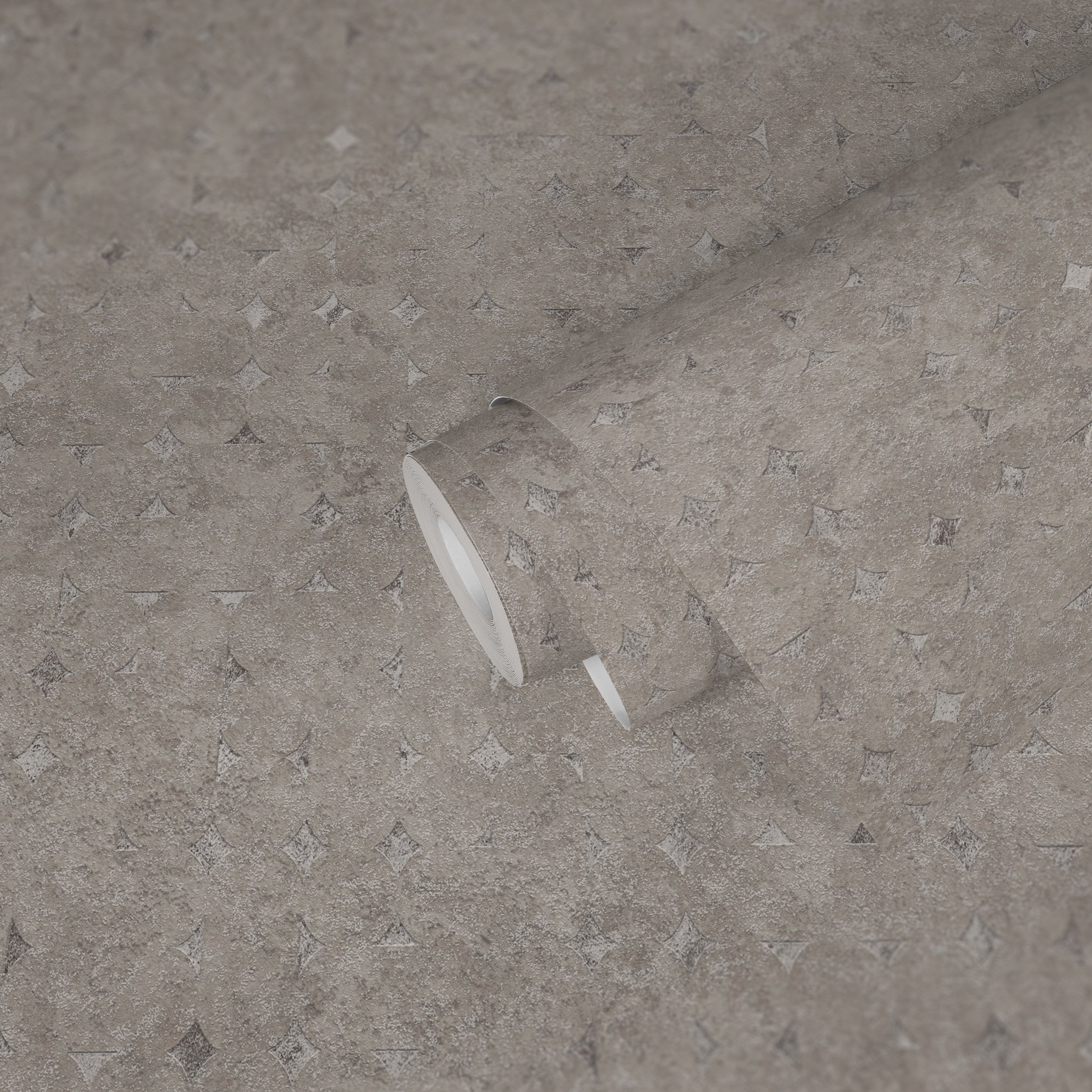 Hochwertige Vliestapete Beige Geometrisch