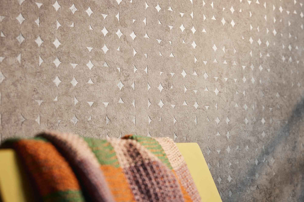 Hochwertige Vliestapete Beige Geometrisch