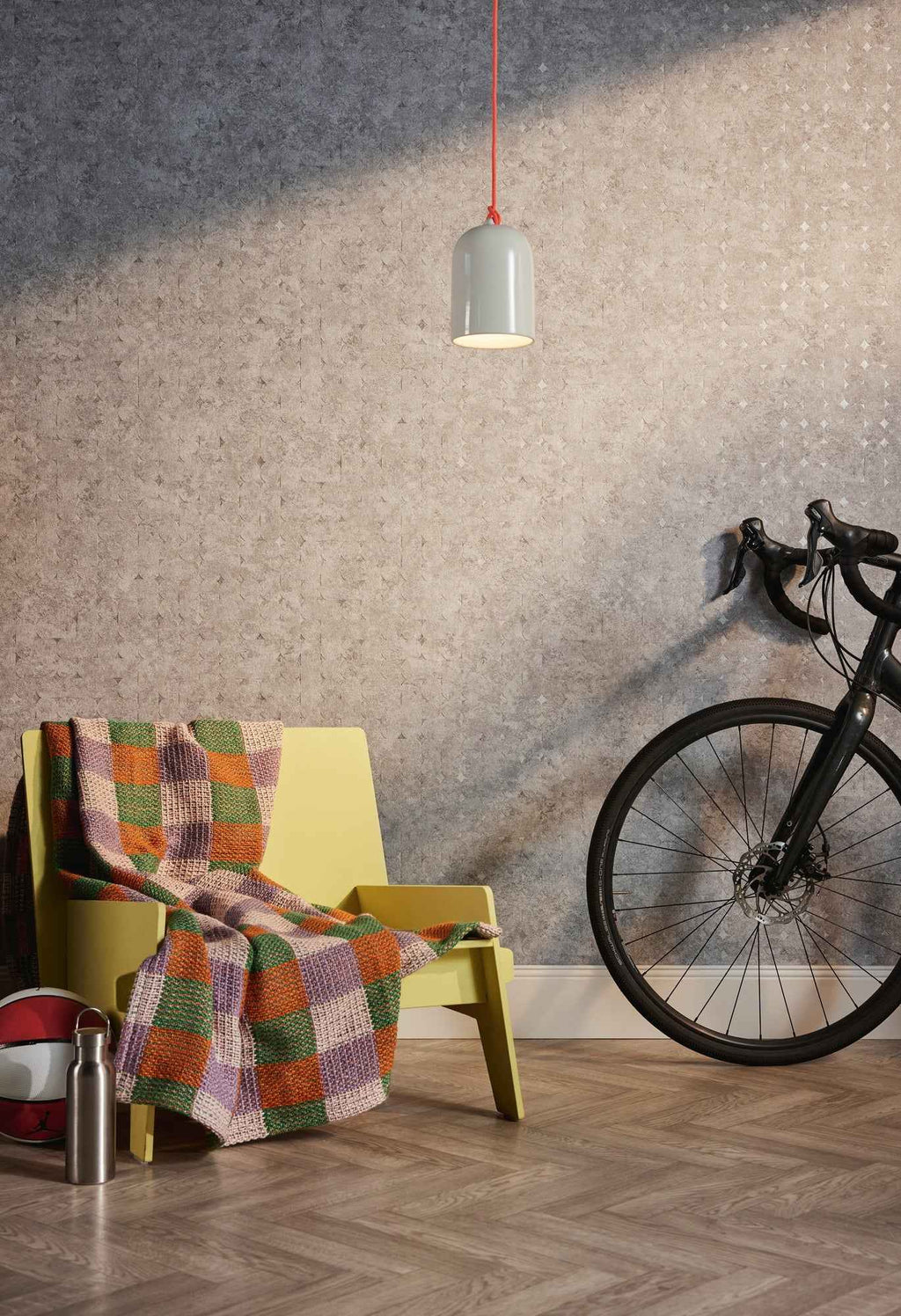 Hochwertige Vliestapete Beige Geometrisch