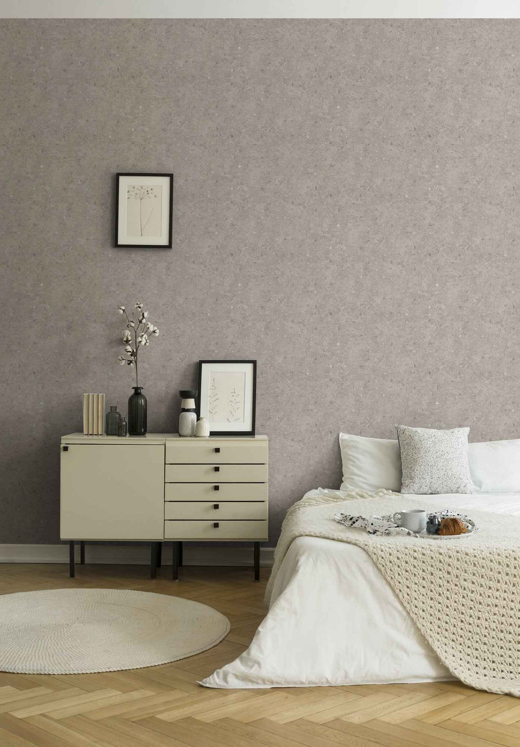 Hochwertige Vliestapete Beige Geometrisch