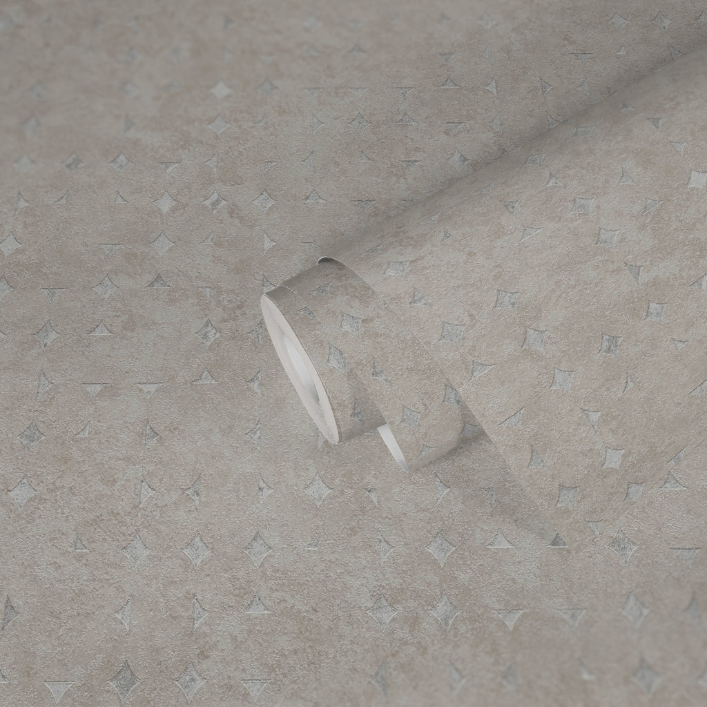 Hochwertige Vliestapete Beige Geometrisch