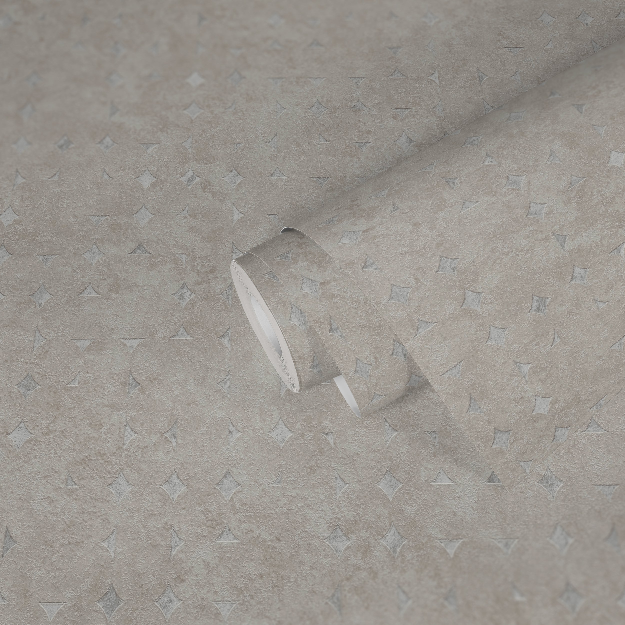 Hochwertige Vliestapete Beige Geometrisch