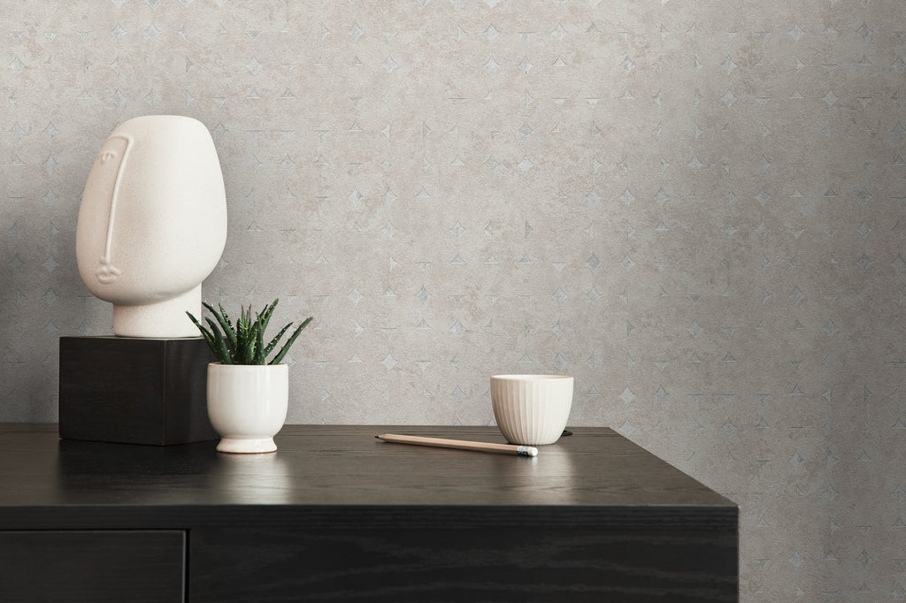 Hochwertige Vliestapete Beige Geometrisch