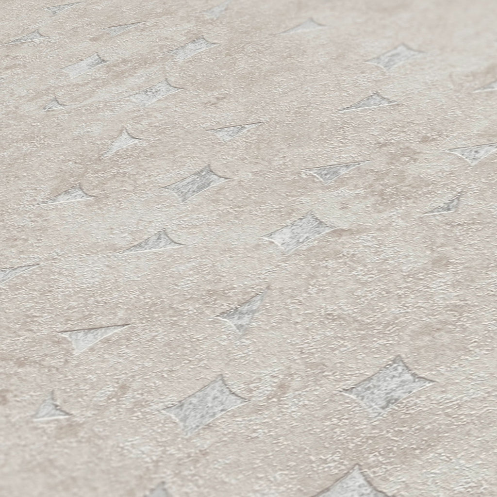 Hochwertige Vliestapete Beige Geometrisch