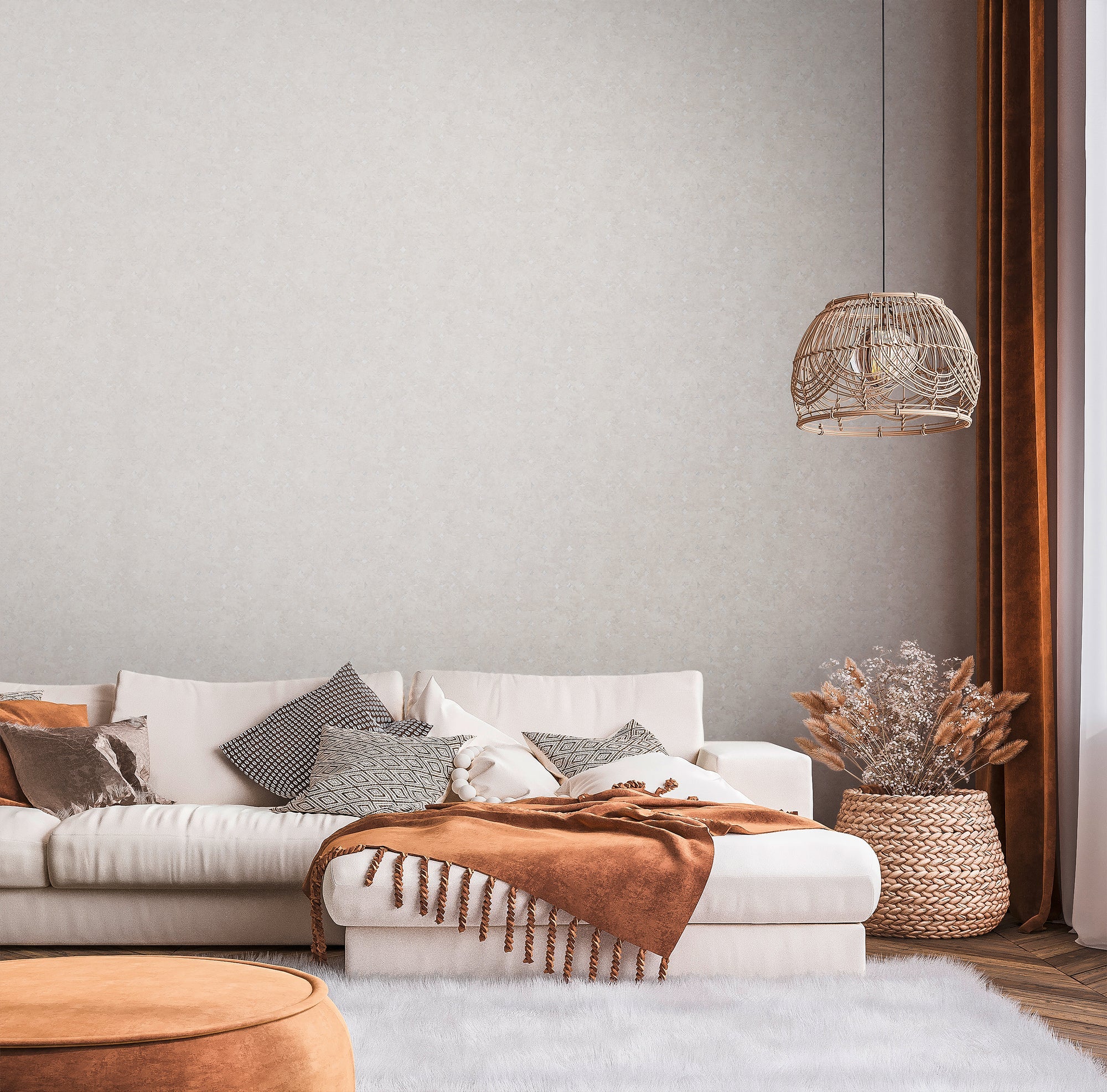 Hochwertige Vliestapete Beige Geometrisch