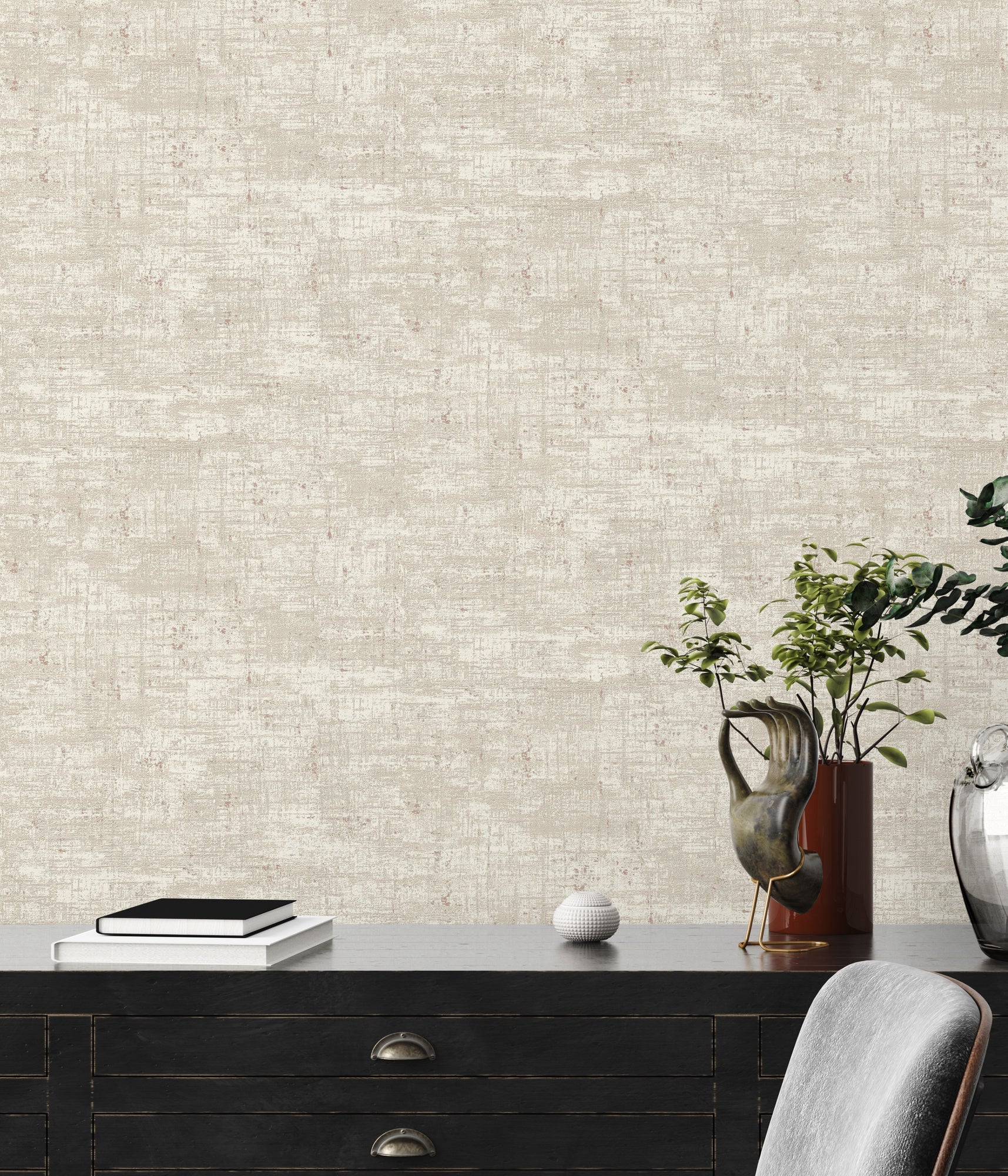 Hochwertige Vliestapete Beige Struktur
