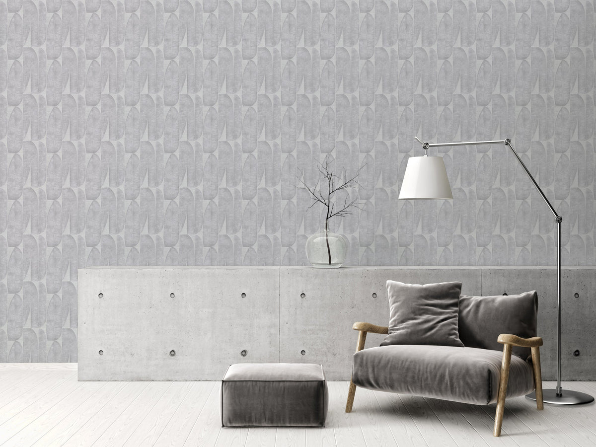 Papel pintado tejido no tejido gris diseño floral - Matex - Imagen 5