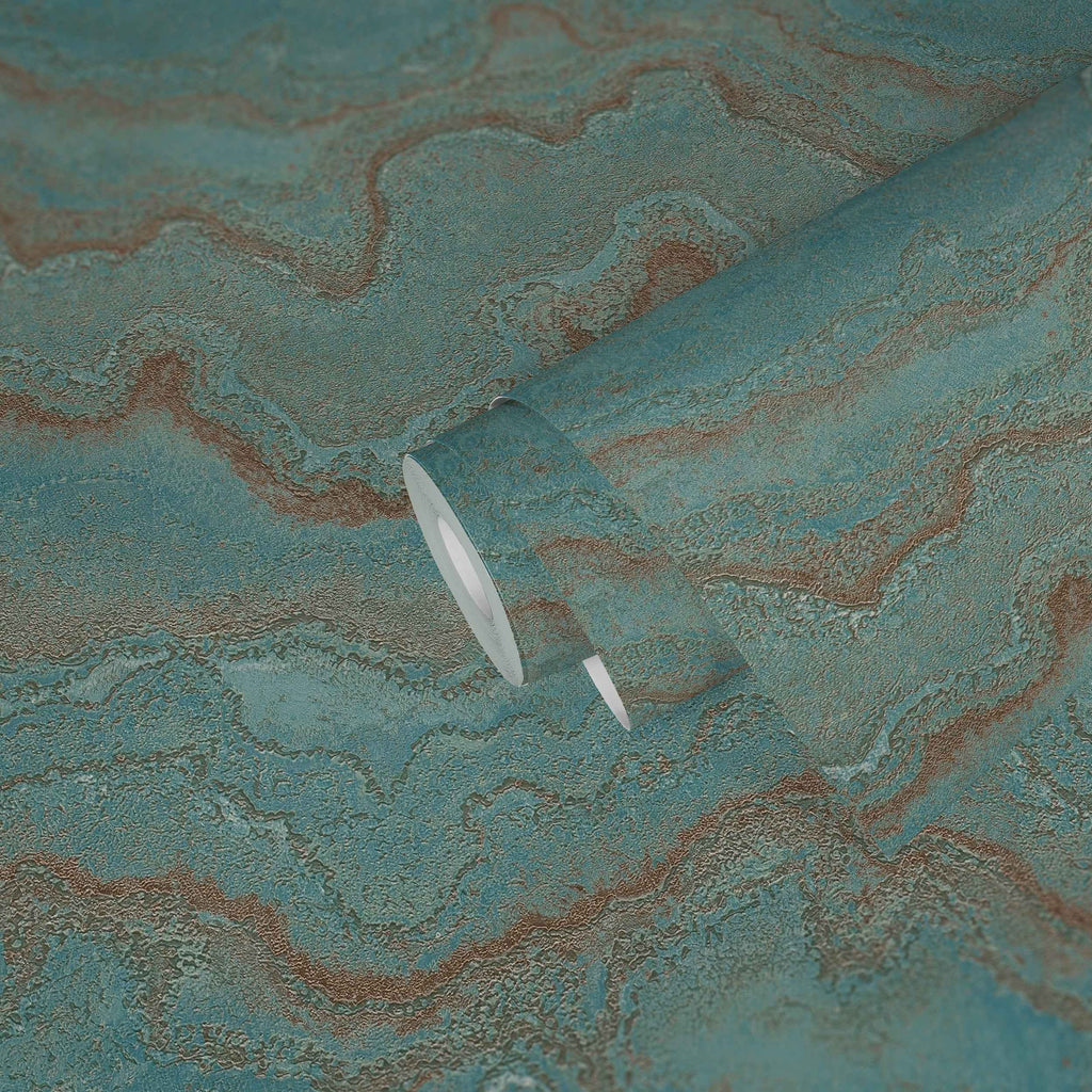 Hochwertige Vliestapete Blau Marmor