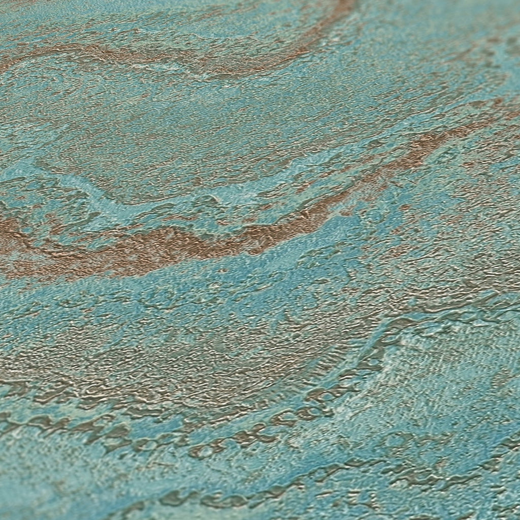 Hochwertige Vliestapete Blau Marmor