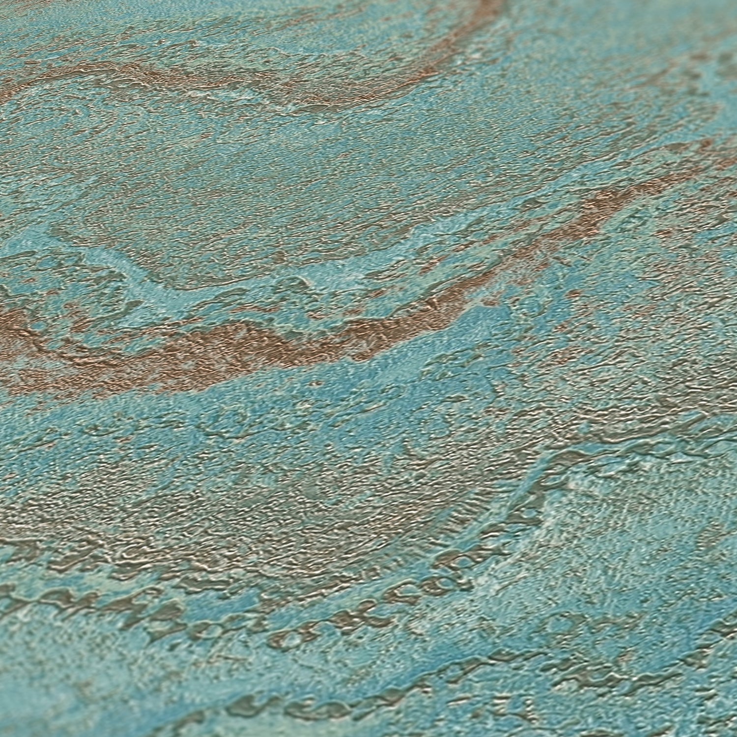 Hochwertige Vliestapete Blau Marmor