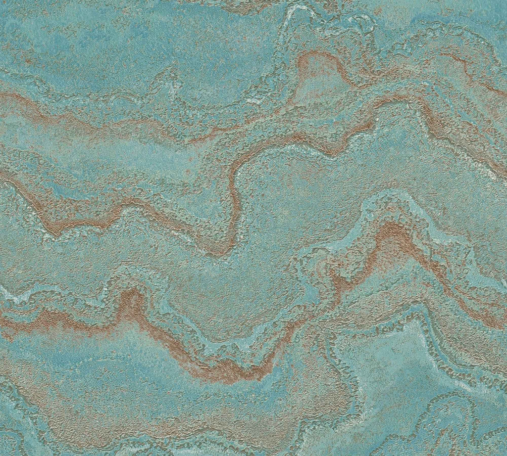 Hochwertige Vliestapete Blau Marmor