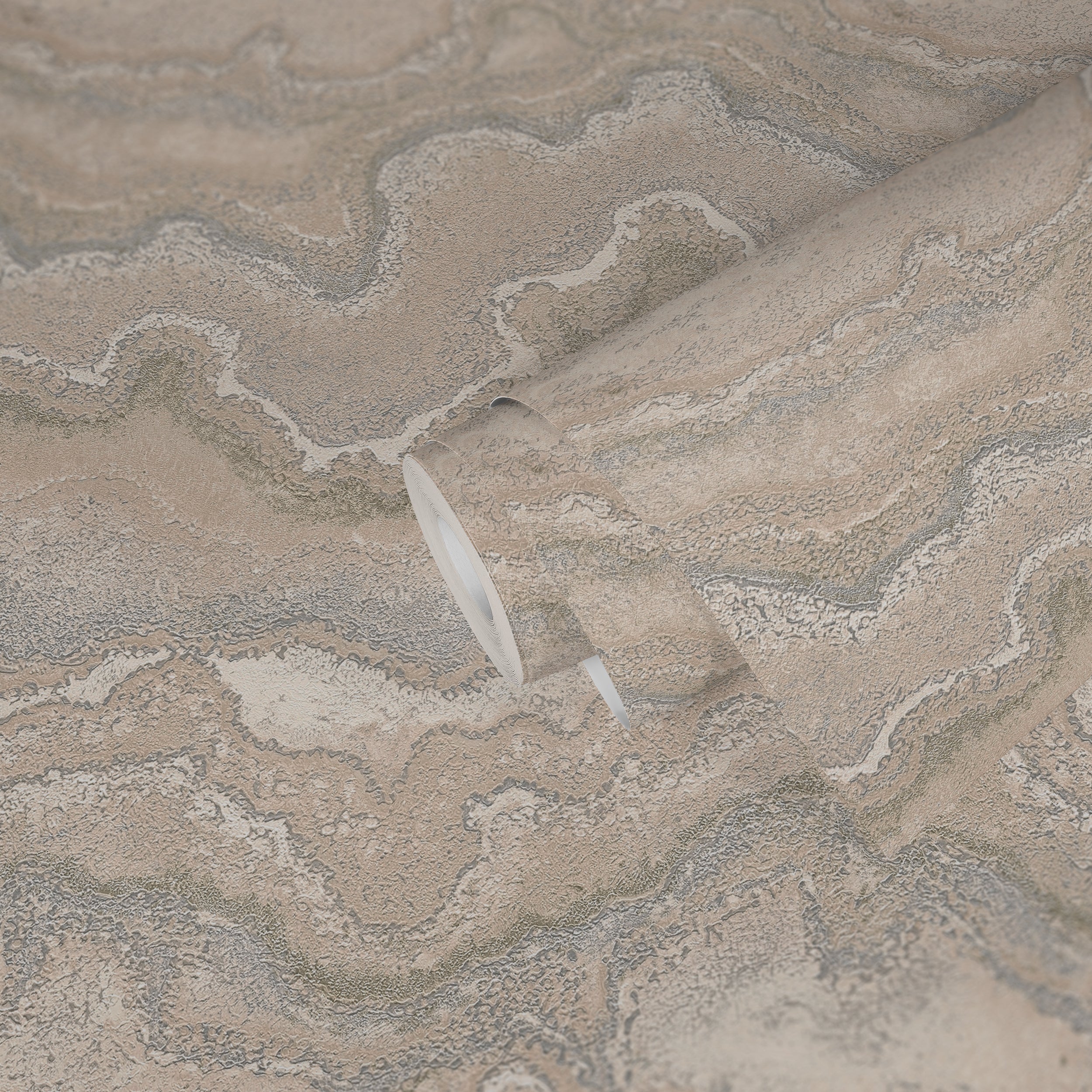 Hochwertige Vliestapete Beige Marmor