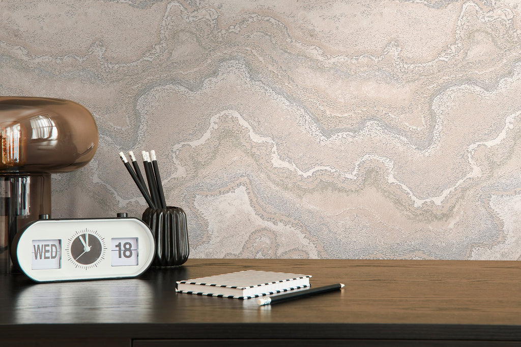 Hochwertige Vliestapete Beige Marmor