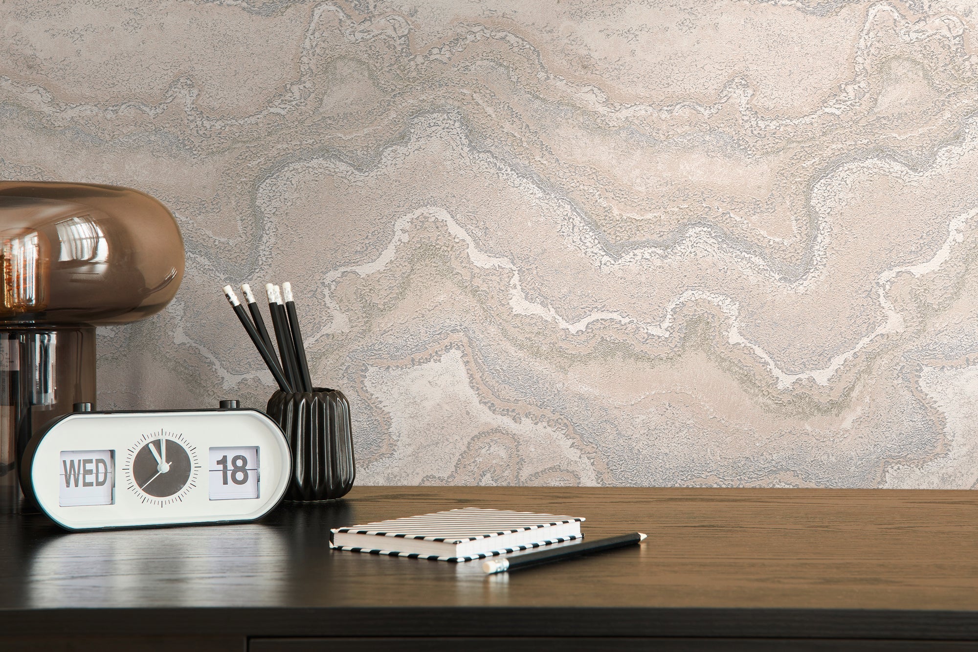 Hochwertige Vliestapete Beige Marmor