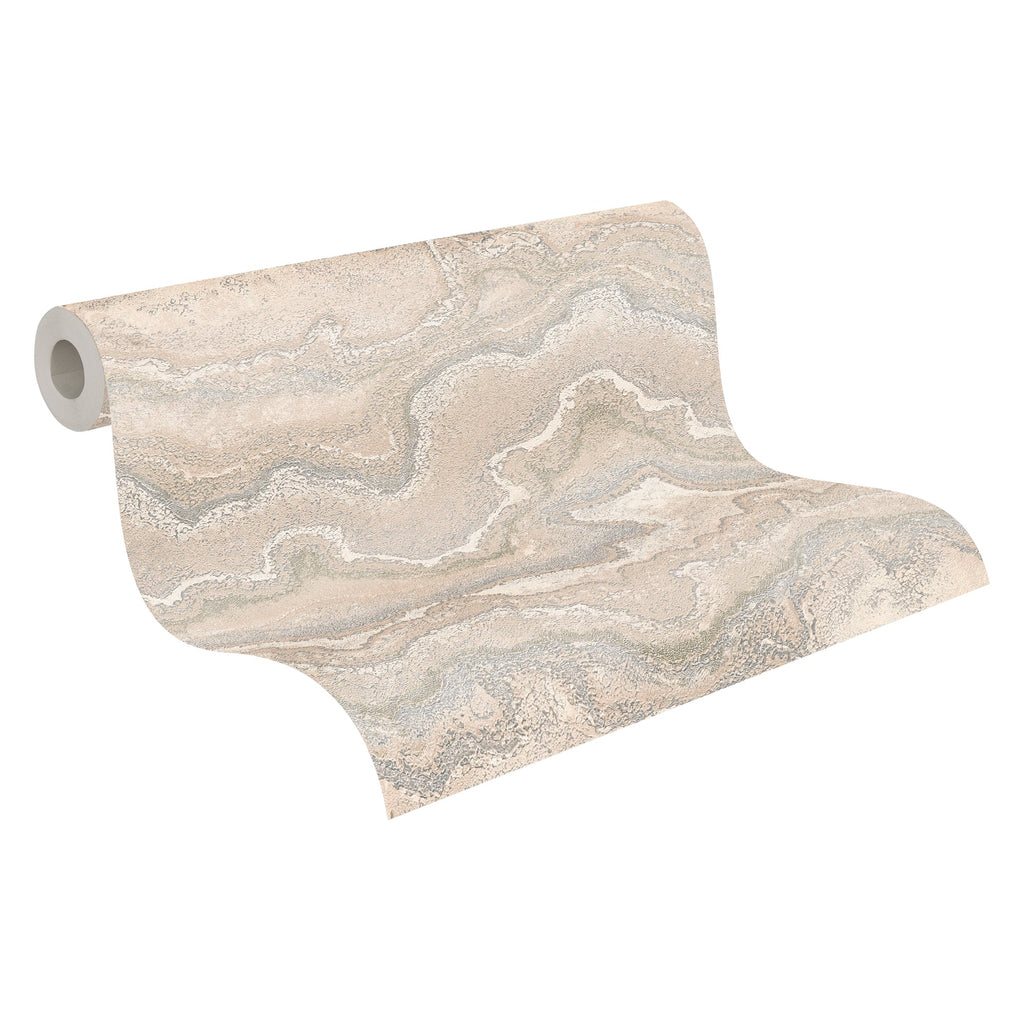Hochwertige Vliestapete Beige Marmor