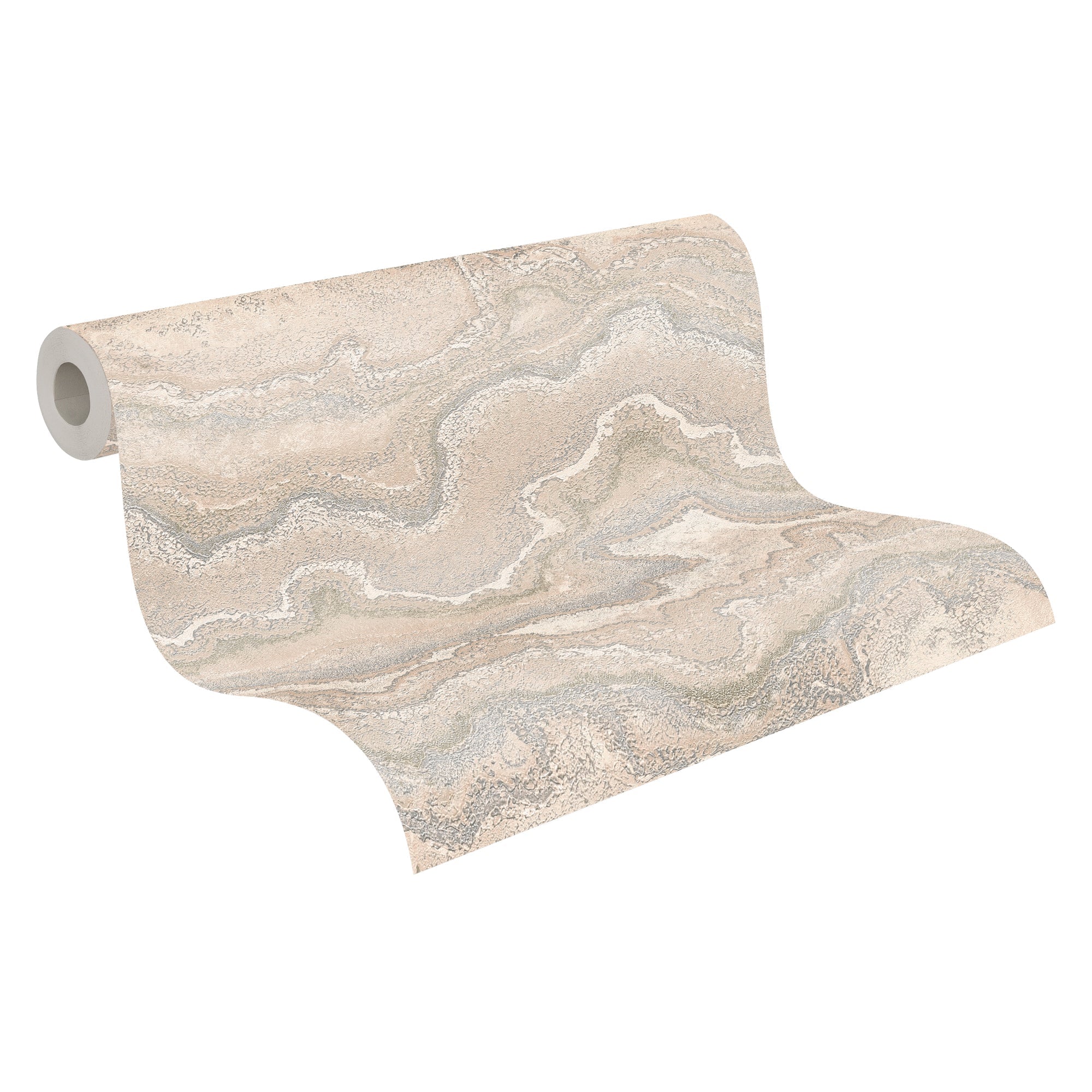 Hochwertige Vliestapete Beige Marmor
