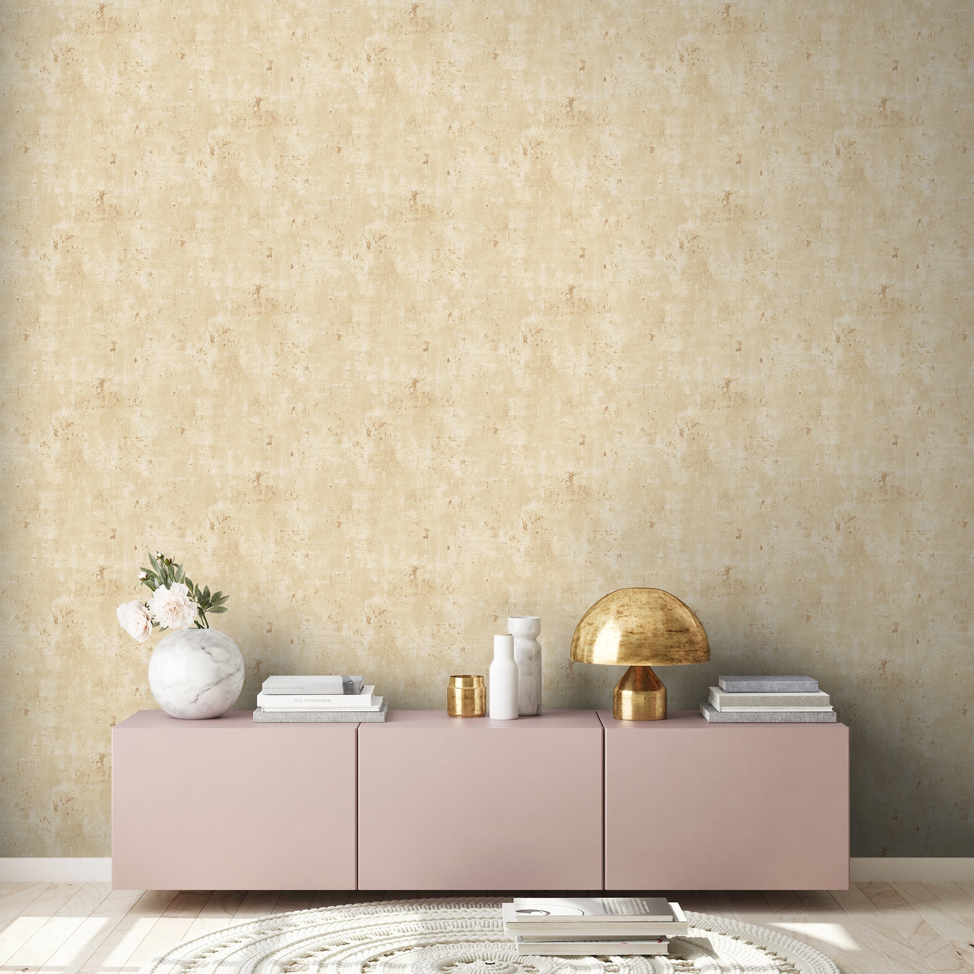 Hochwertige Vliestapete Beige Struktur