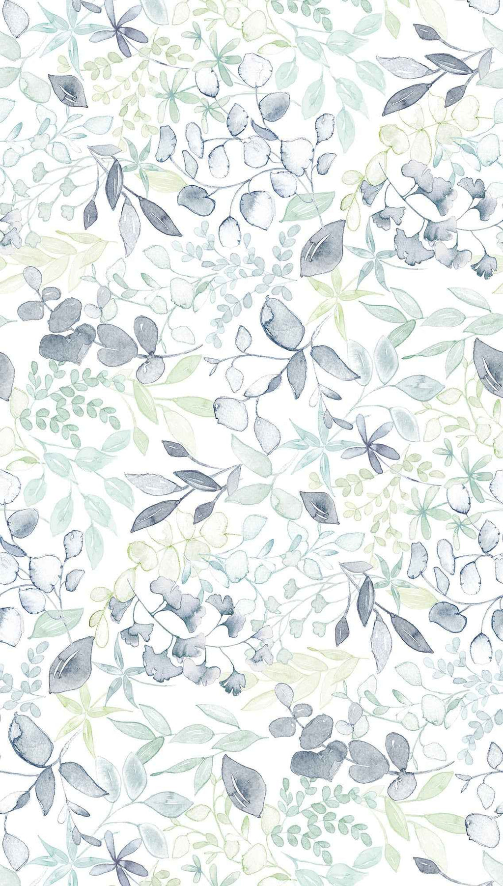 Hochwertige Fototapete Blau Blumenmuster