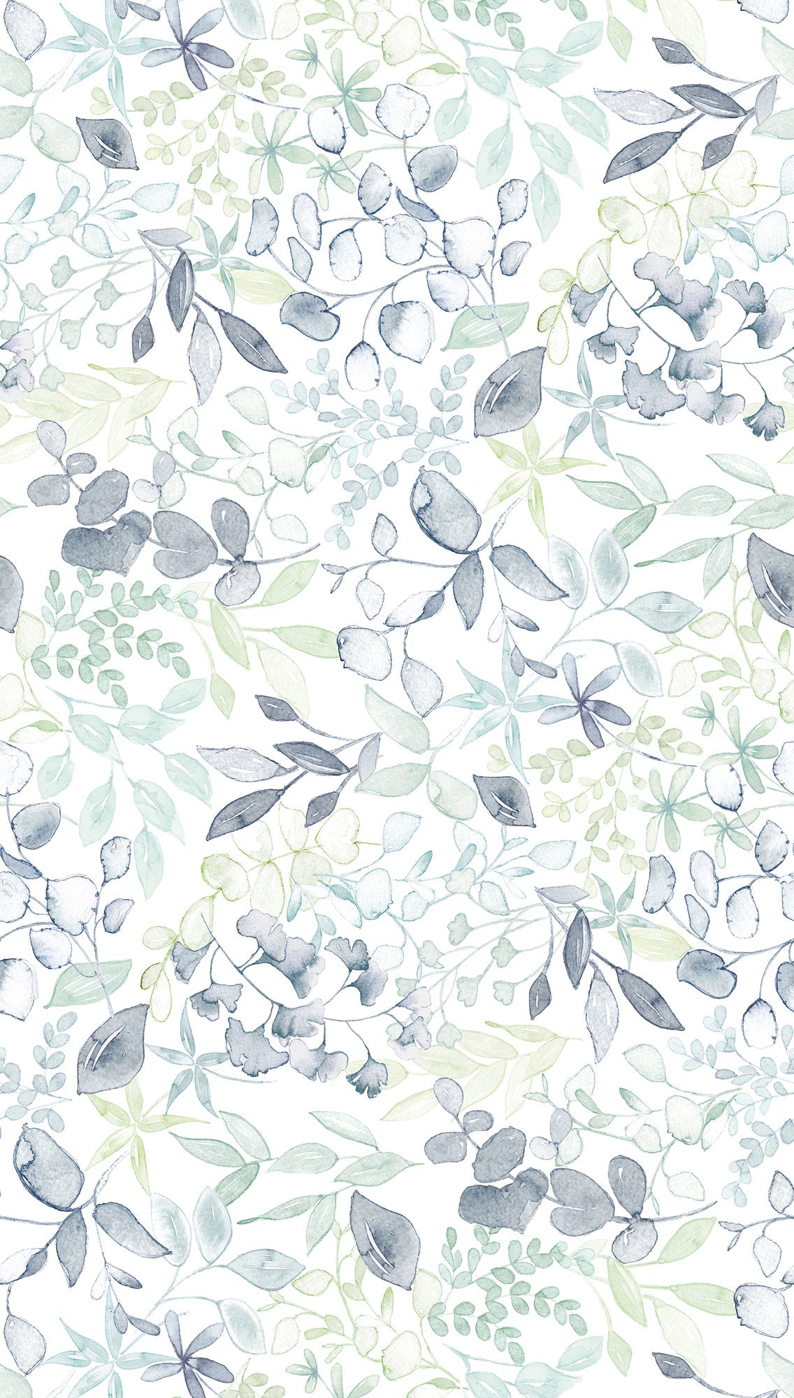 Hochwertige Fototapete Blau Blumenmuster