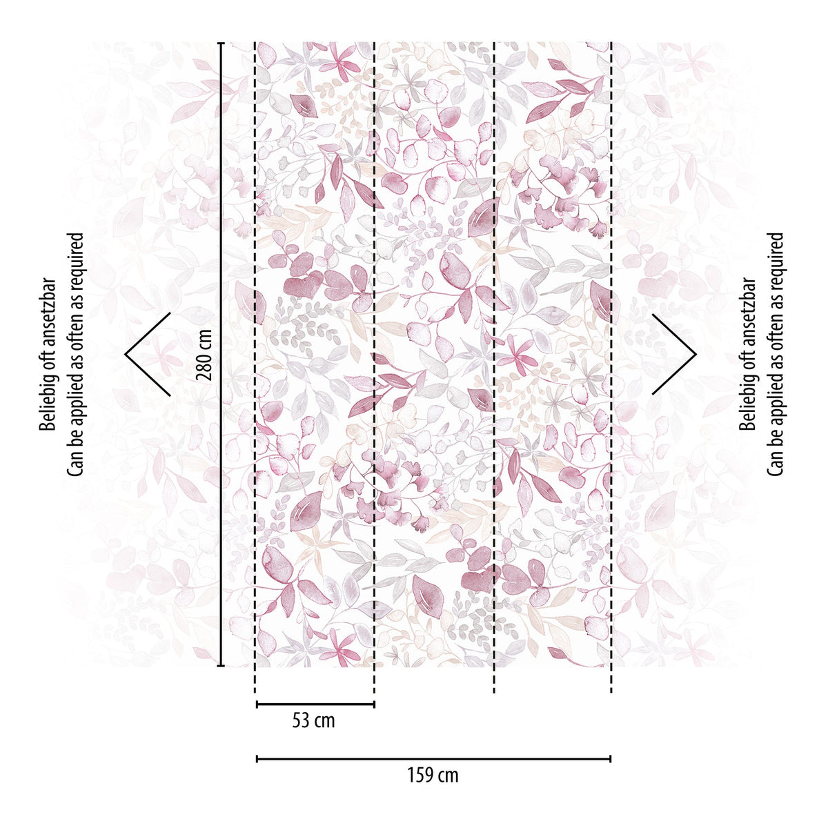 Fotomural decorativo rosa diseño estampado floral - Matex - Imagen 2
