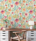 Hochwertige Vliestapete Bunt Blumenmuster