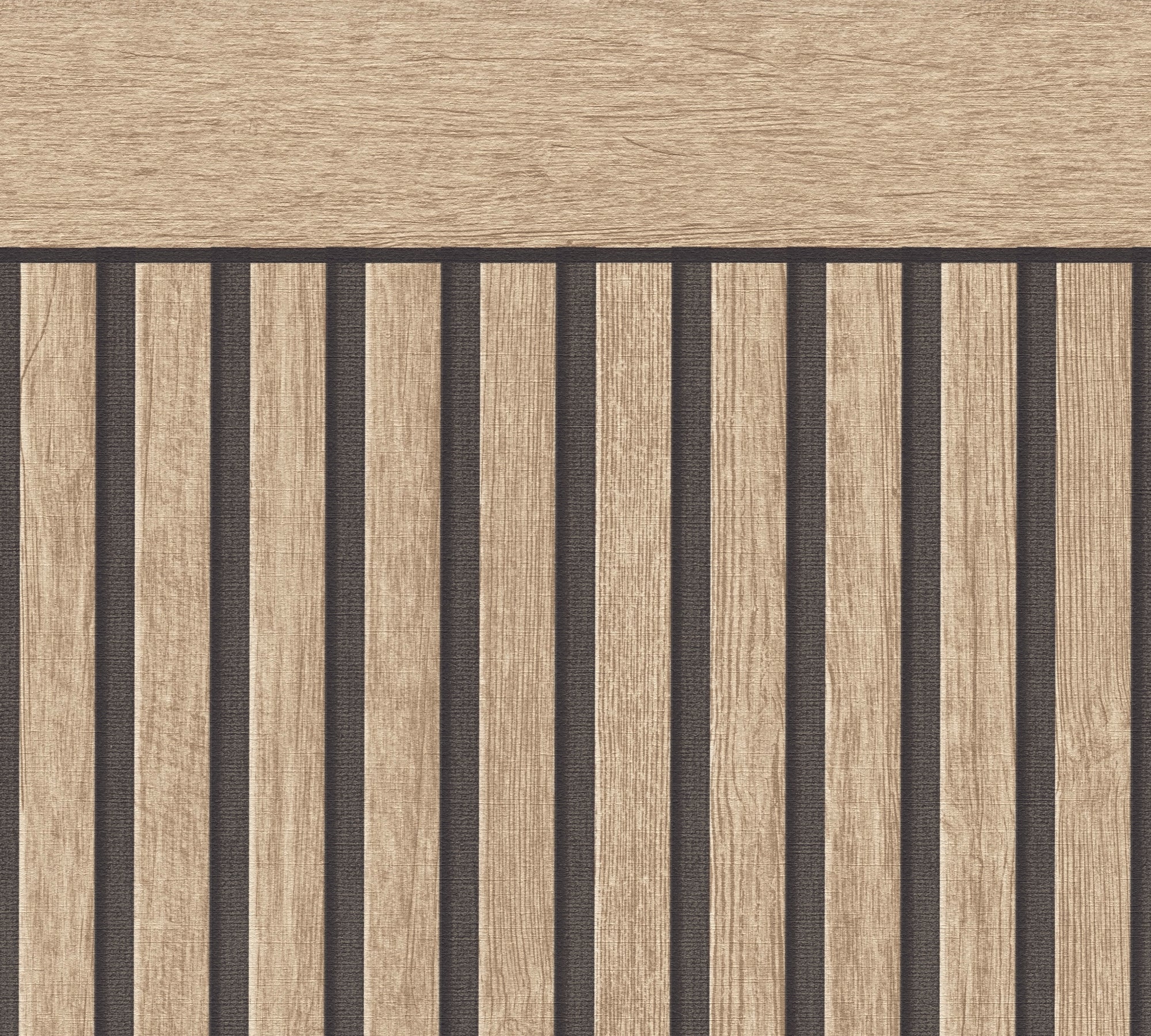 Hochwertige Vliestapete Beige Holzoptik