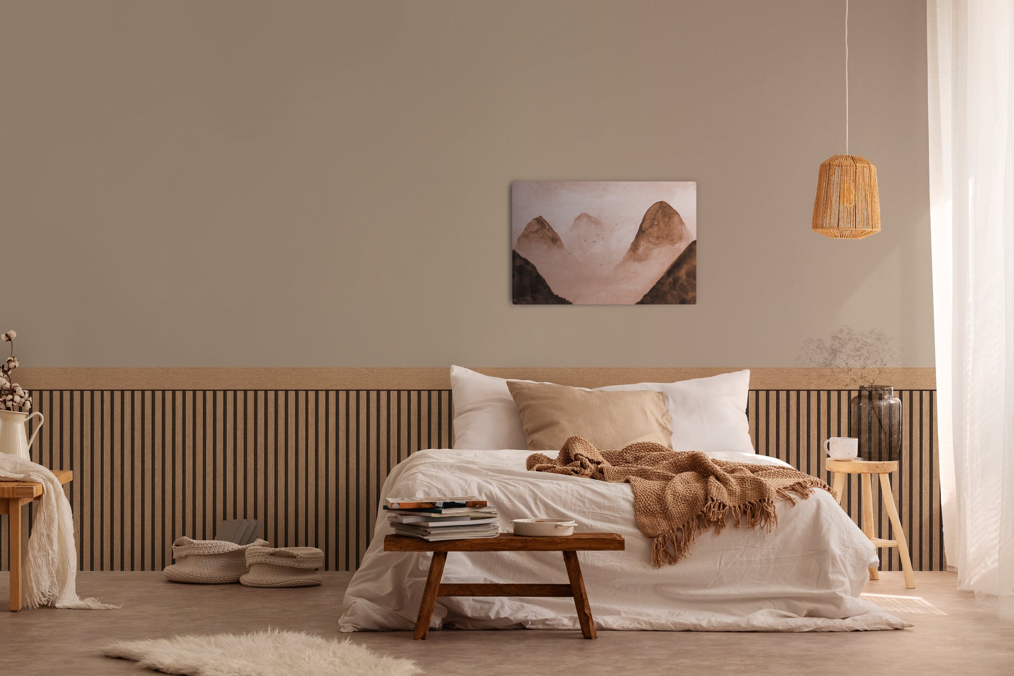 Hochwertige Vliestapete Braun Holzoptik