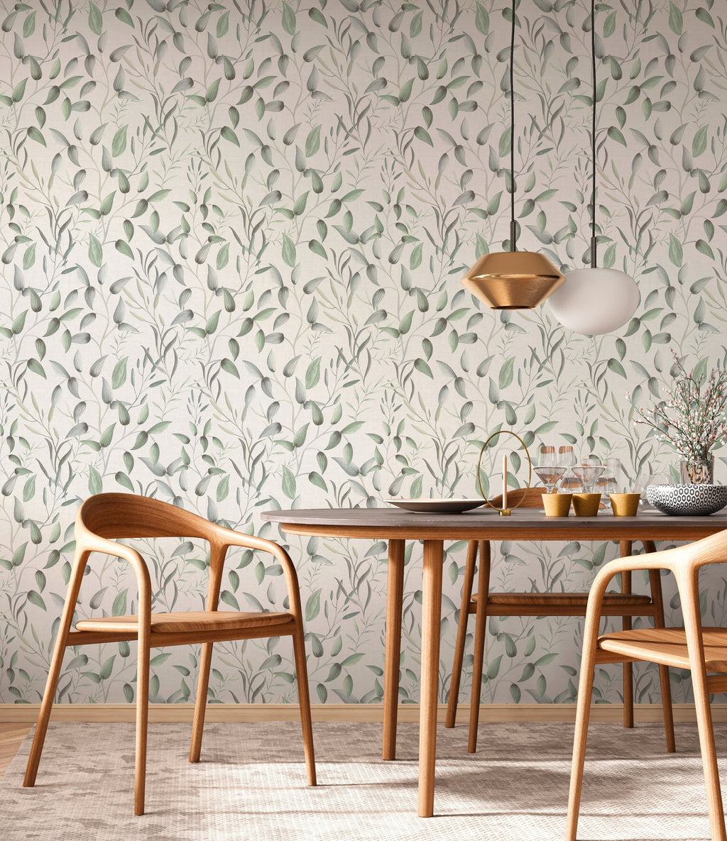 Hochwertige Vliestapete Gruen Blatter