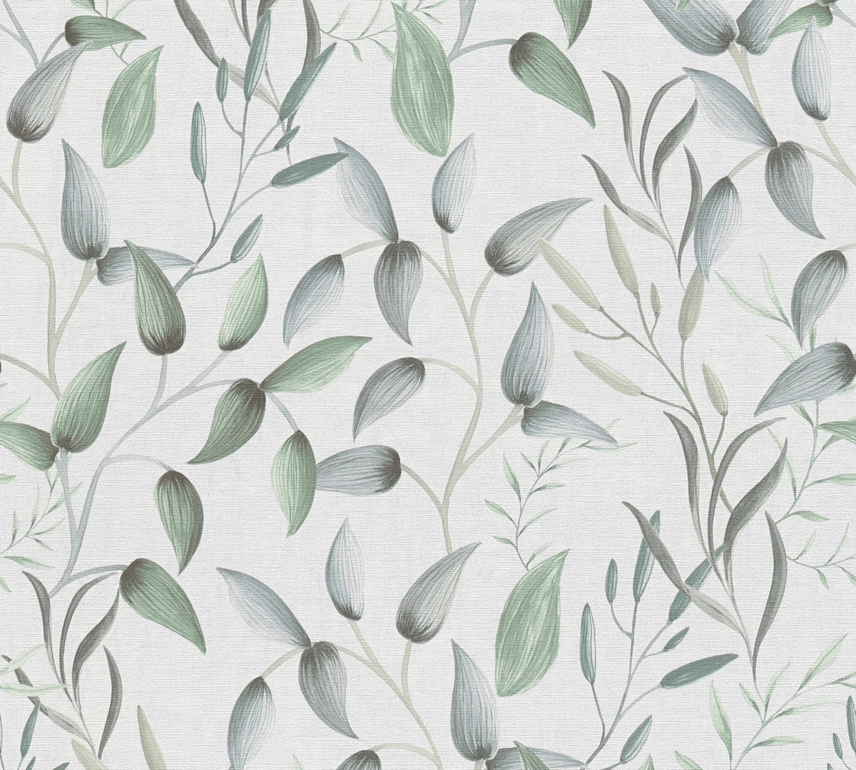 Papel pintado tejido no tejido verde diseño hojas - Matex - Imagen 5