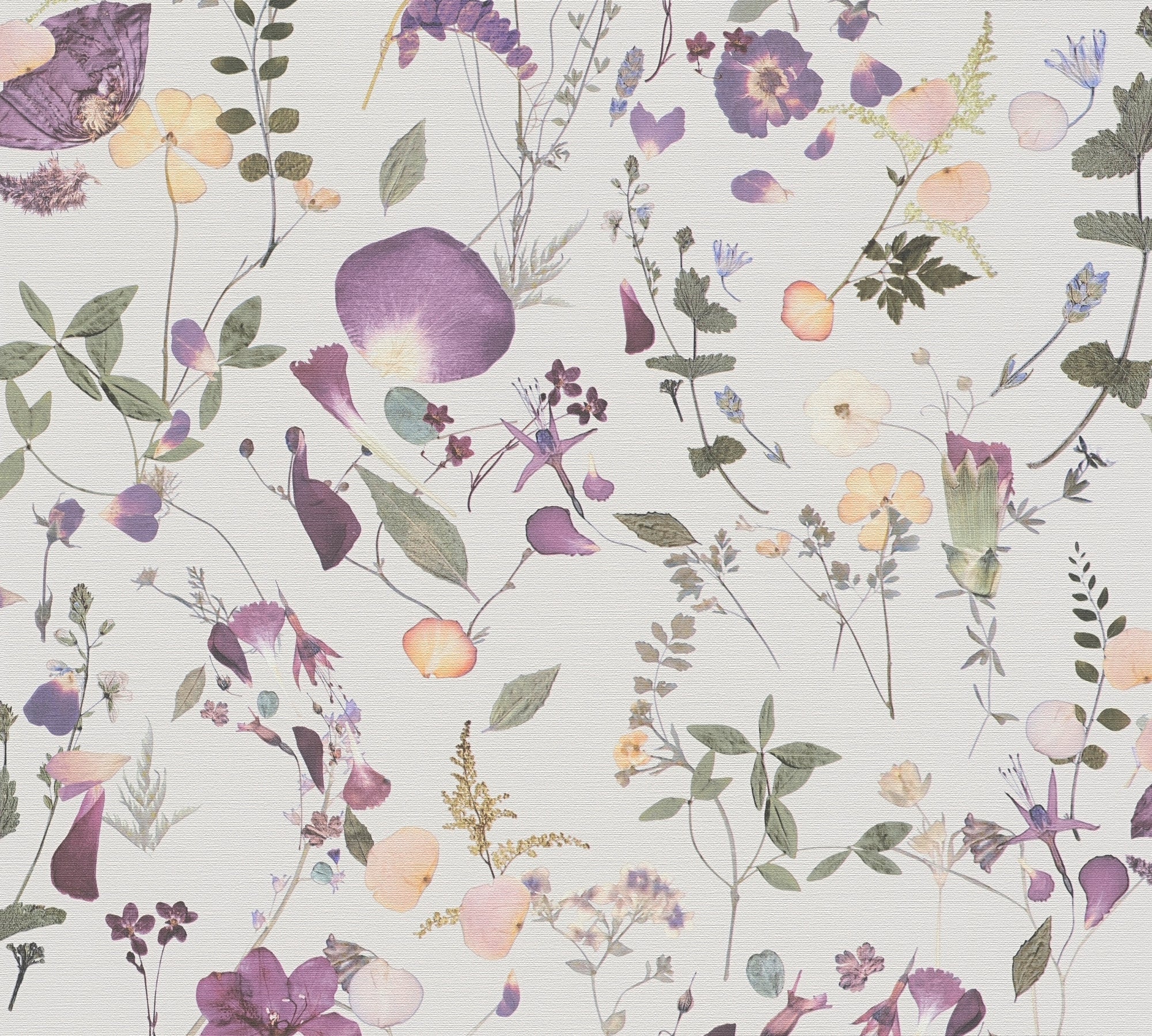 Hochwertige Vliestapete Violett Floral