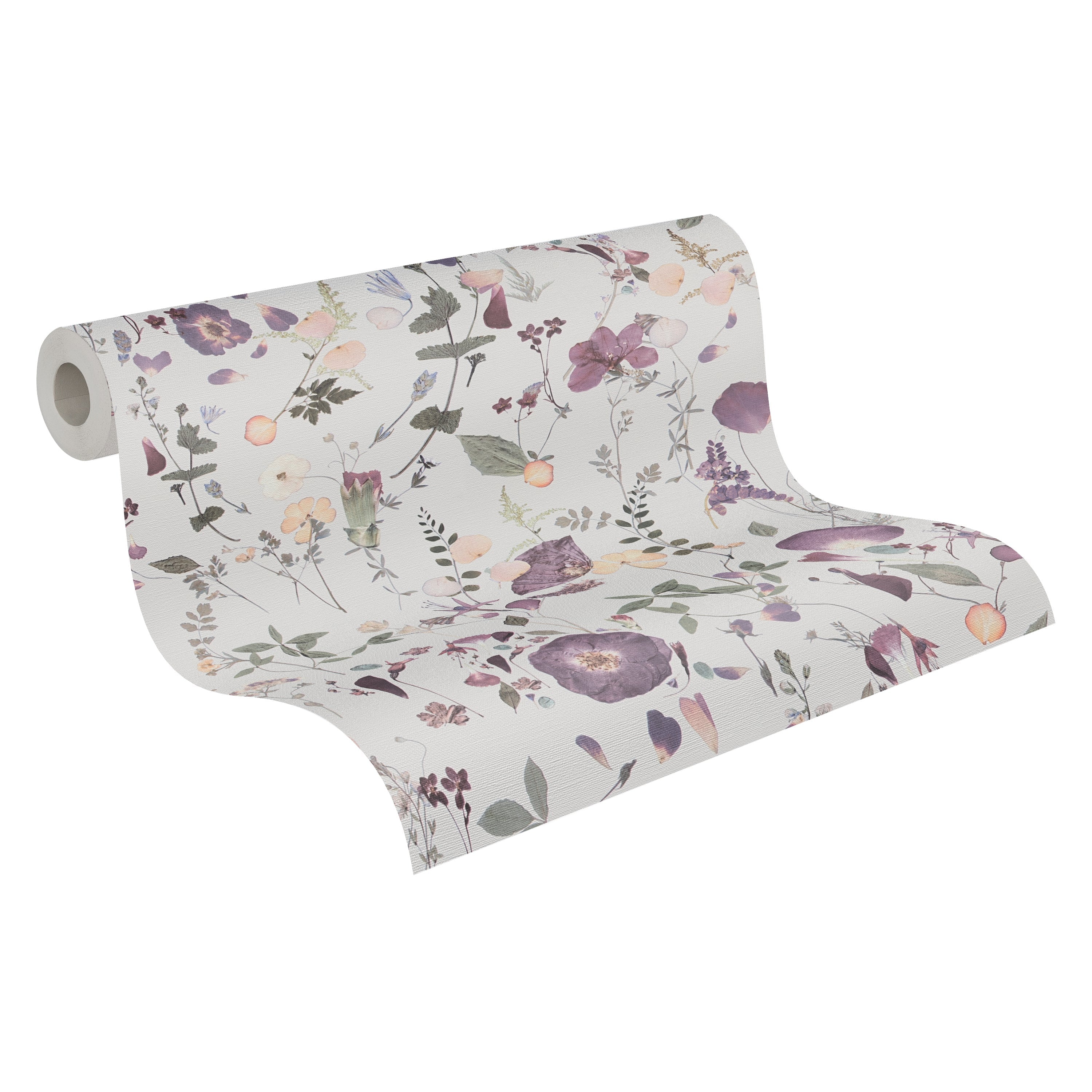 Hochwertige Vliestapete Violett Floral