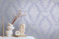 Hochwertige Vliestapete Violett Barock