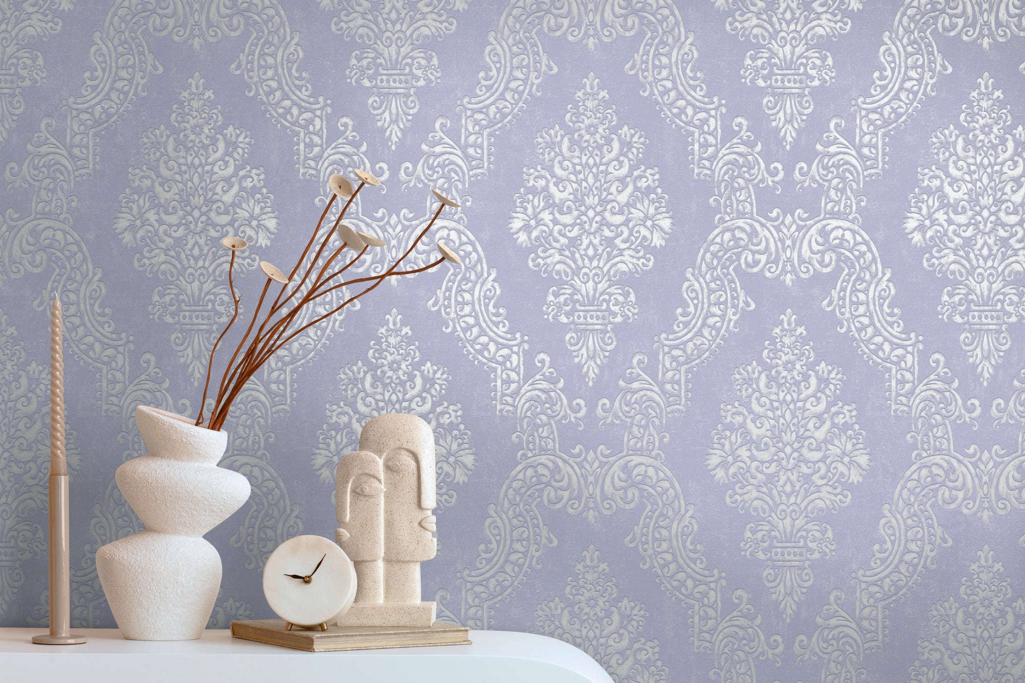 Hochwertige Vliestapete Violett Barock