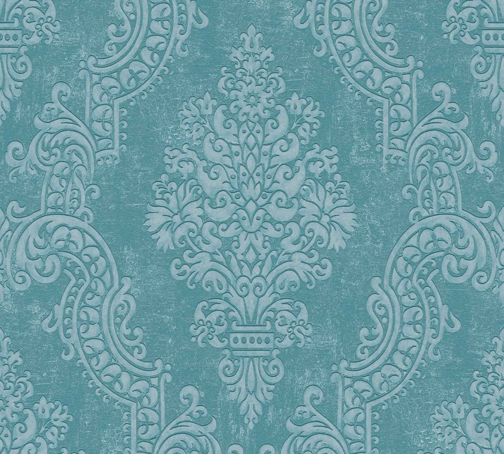 Hochwertige Vliestapete Blau Barock