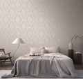 Hochwertige Vliestapete Beige Barock