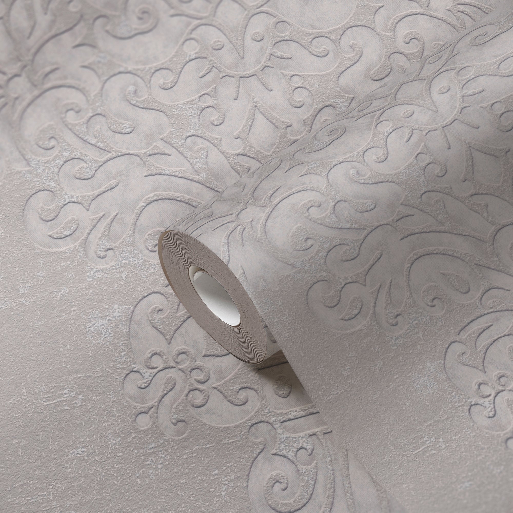 Hochwertige Vliestapete Beige Barock