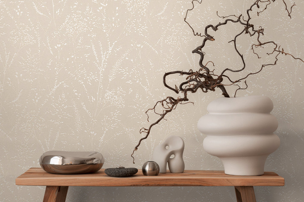 Papel pintado tejido no tejido marrón diseño ramas y follaje - Matex - Imagen 4